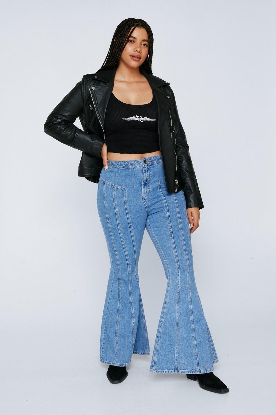 Plus Size Mid Rise Flare Jeans